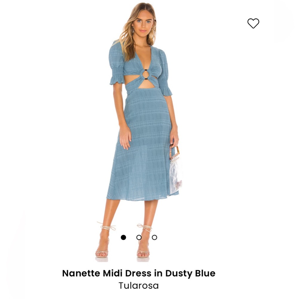 Tularosa Nanette Midi Dress in Dusty Blue, size small